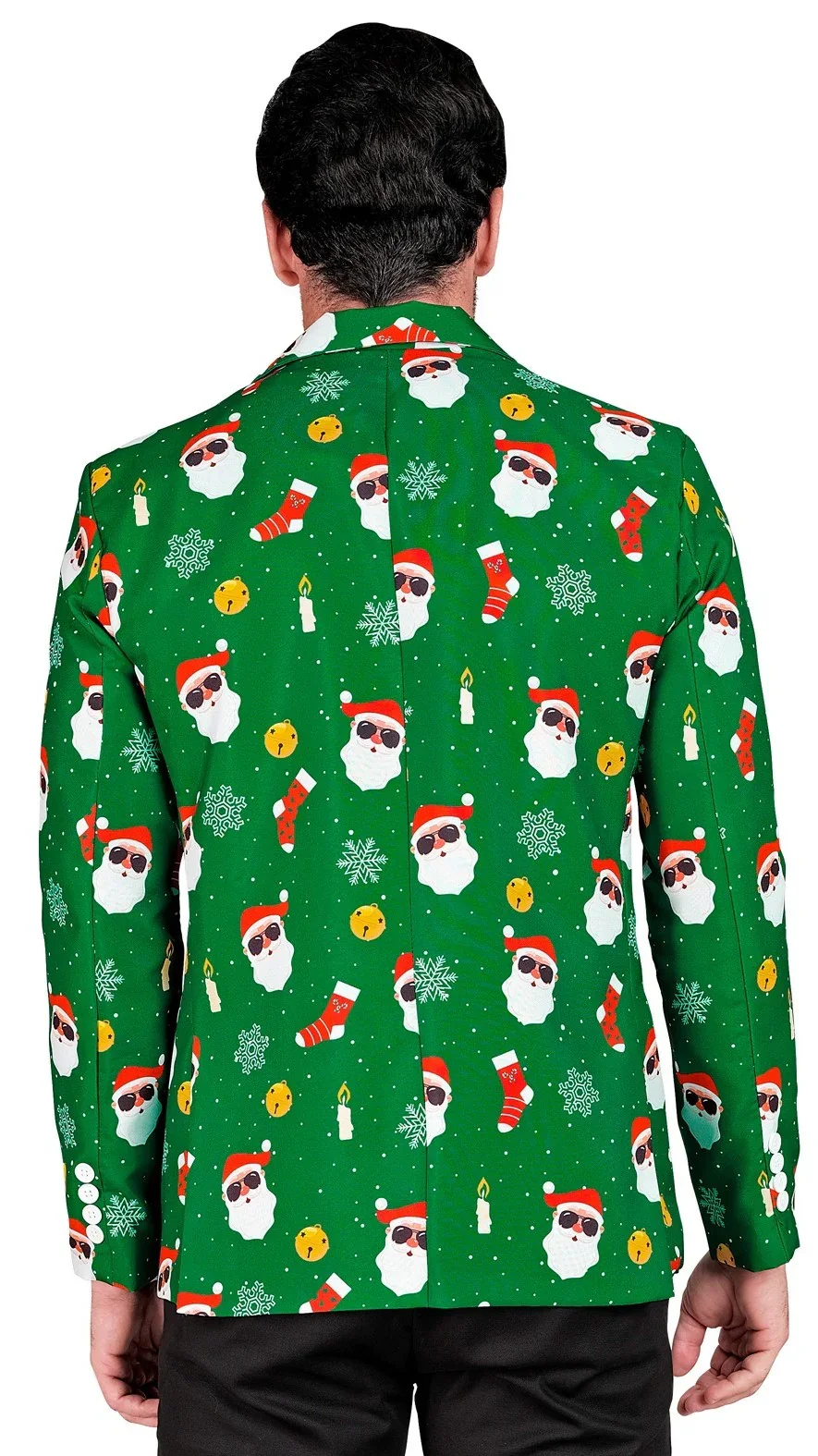 Chaqueta Americana de Papá Noel Verde para Hombre - Image 2
