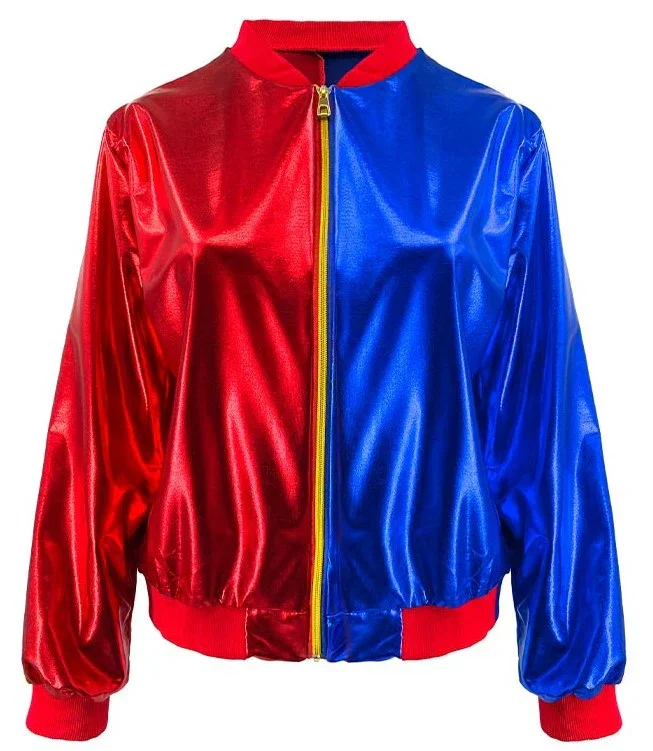 Chaqueta Bomber de Harley Villana Roja y Azul para Niña