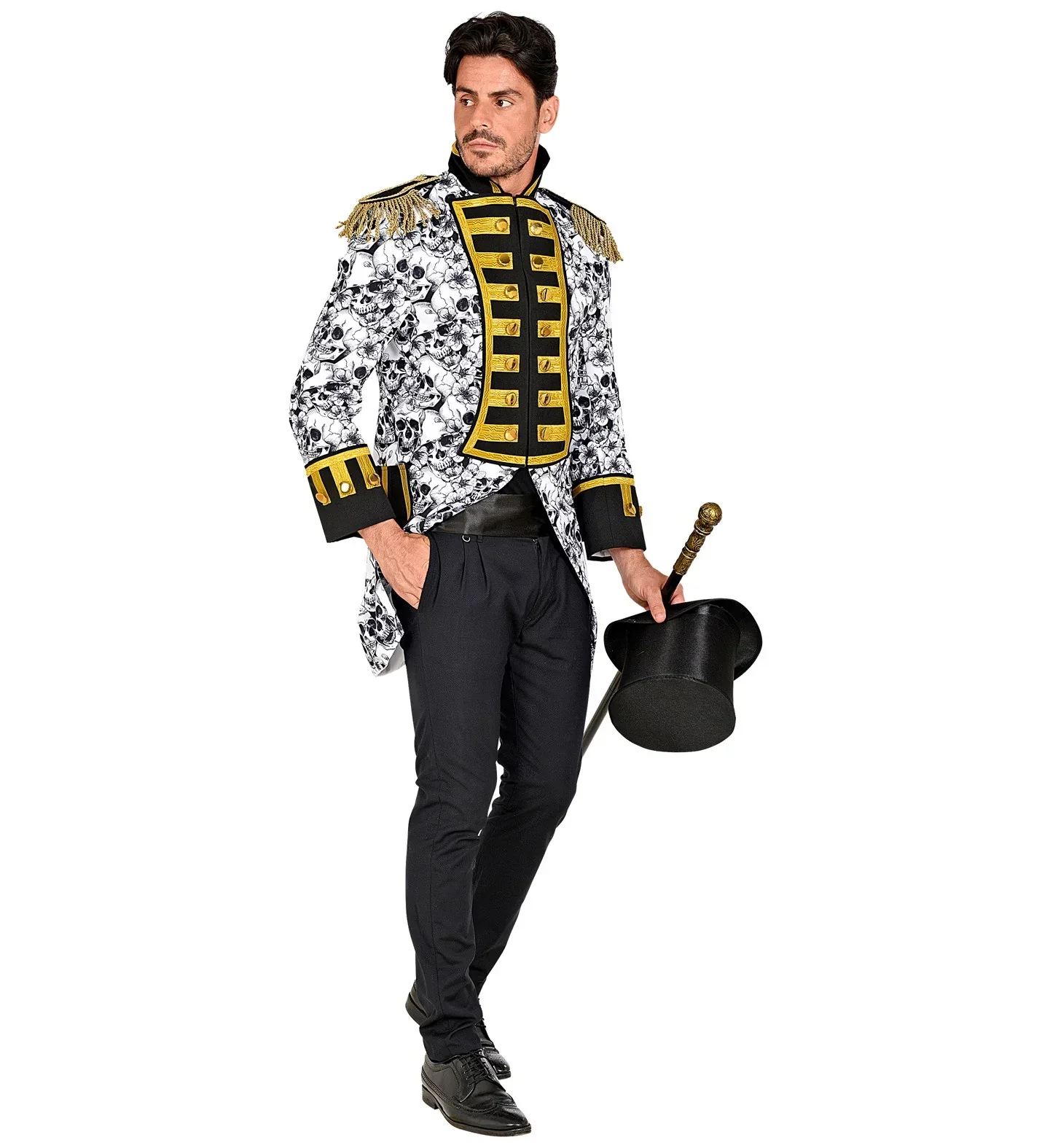 Chaqueta Calaveras con Pechera Dorada para Hombre - Image 4