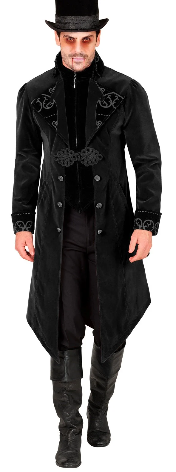 Chaqueta Gótica de Terciopelo Negro para Hombre