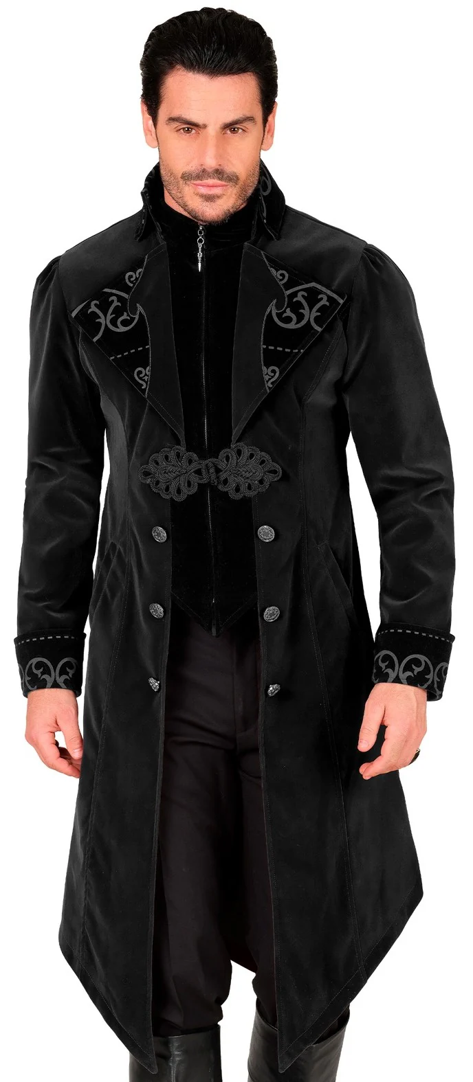 Chaqueta Gótica de Terciopelo Negro para Hombre - Image 6