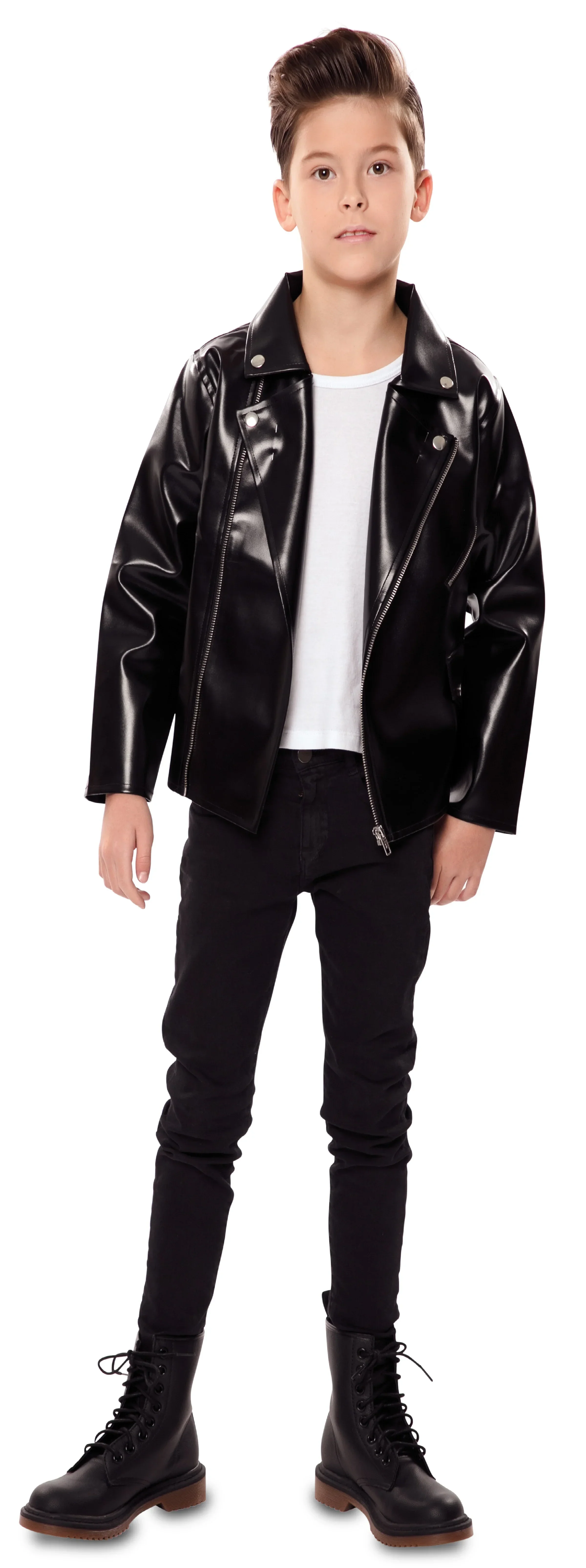 Chaqueta de Grease Infantil de Polipiel Negra - Image 3