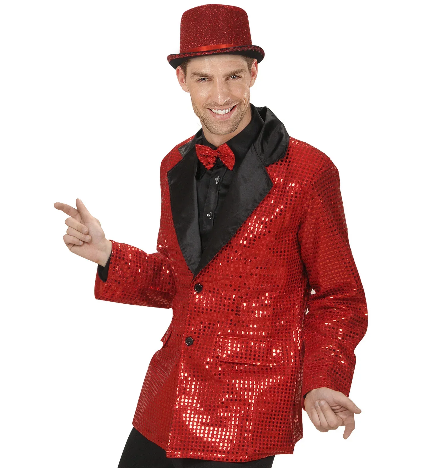Chaqueta de Lentejuelas Rojas para Hombre - Image 4