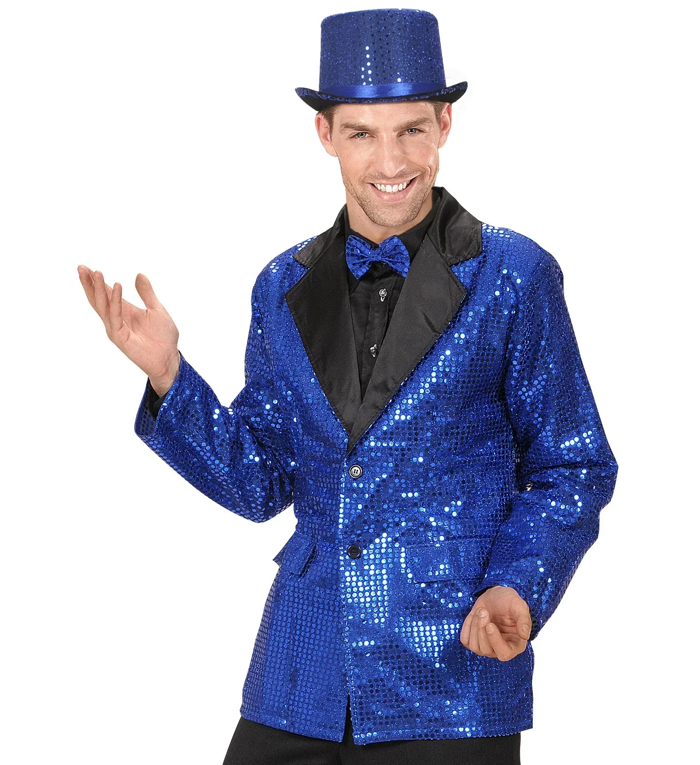 Chaqueta de Lentejuelas Azul para Hombre - Image 3