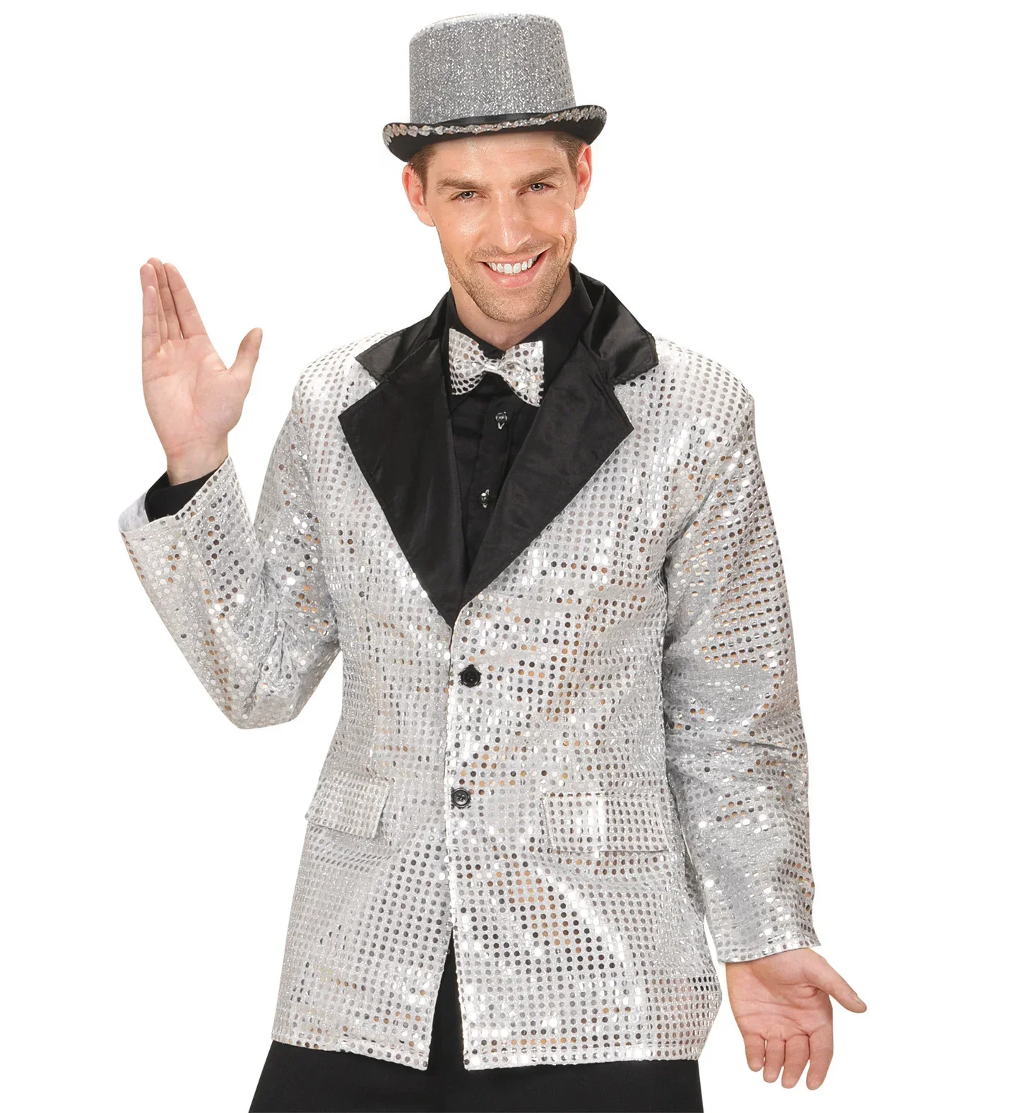 Chaqueta de Lentejuelas Plateada - Image 3