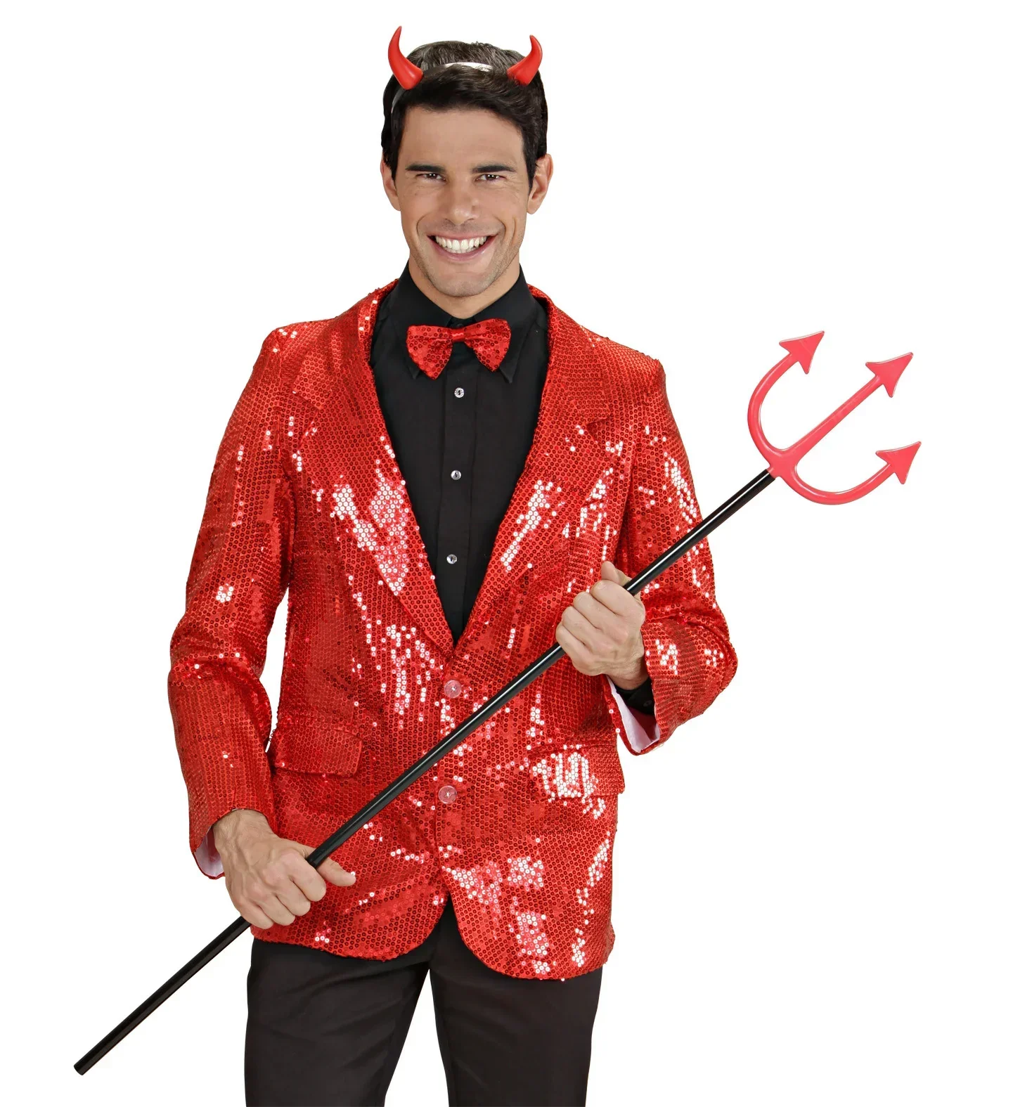 Chaqueta Lujo de Lentejuelas Rojas Cosidas para Hombre - Image 5