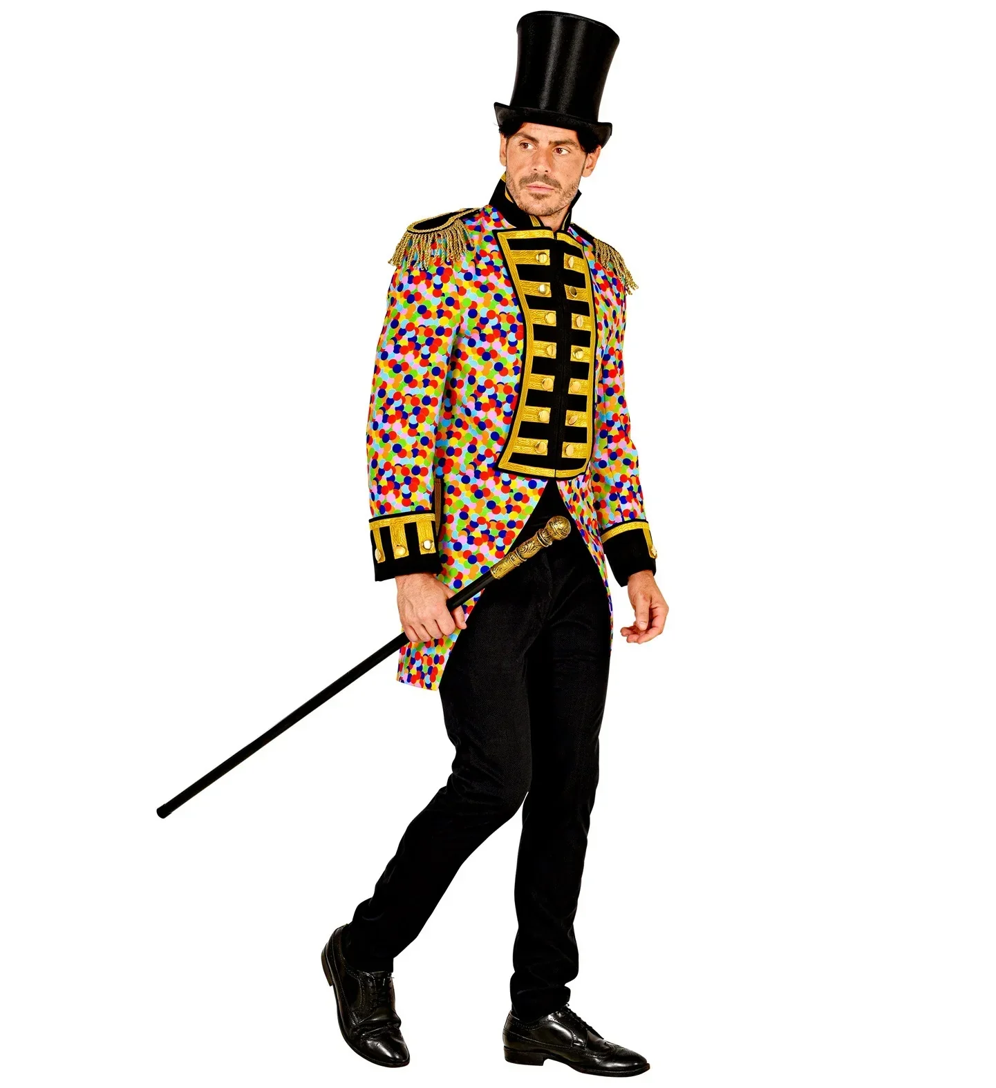 Chaqueta de Lunares de Colores con Pechera Dorada para Hombre - Image 2
