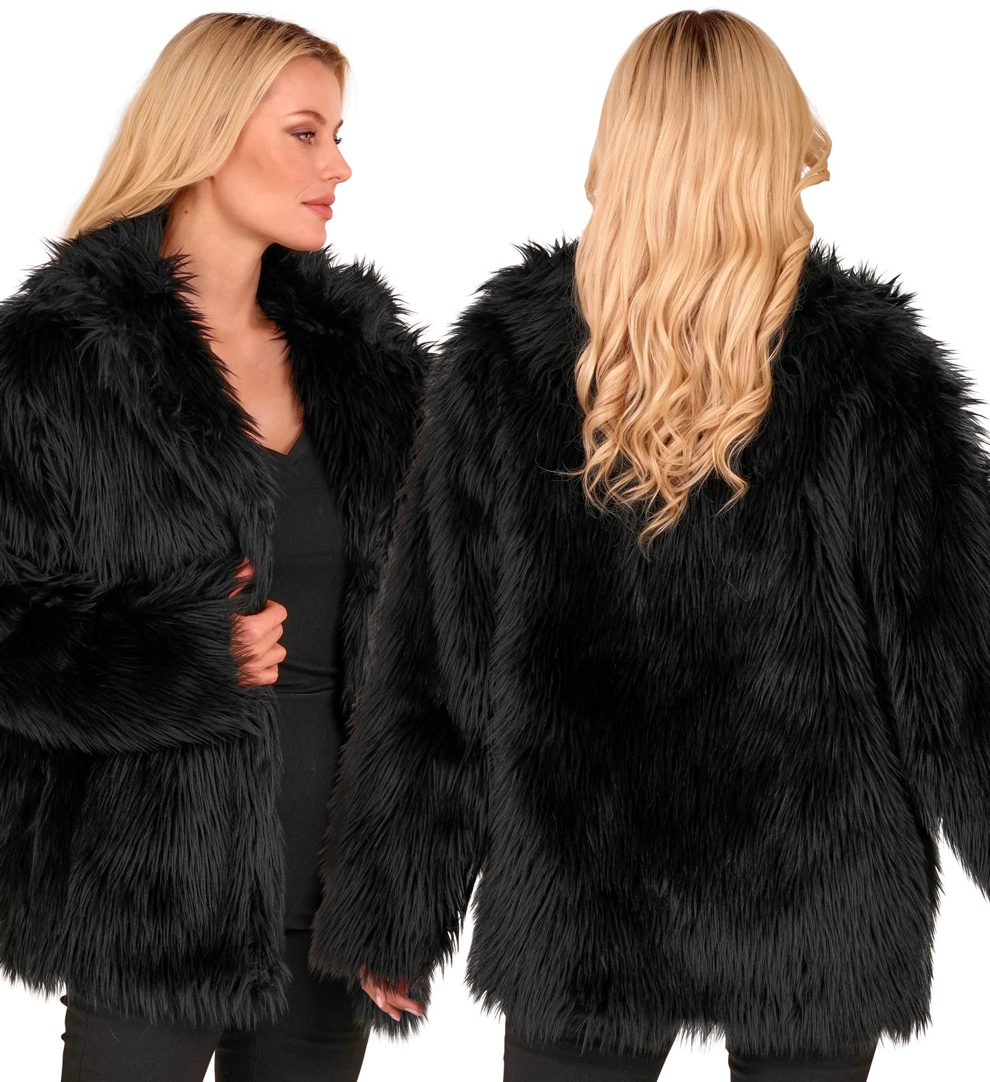 Chaqueta de Pelo Negro para Adulto - Image 6