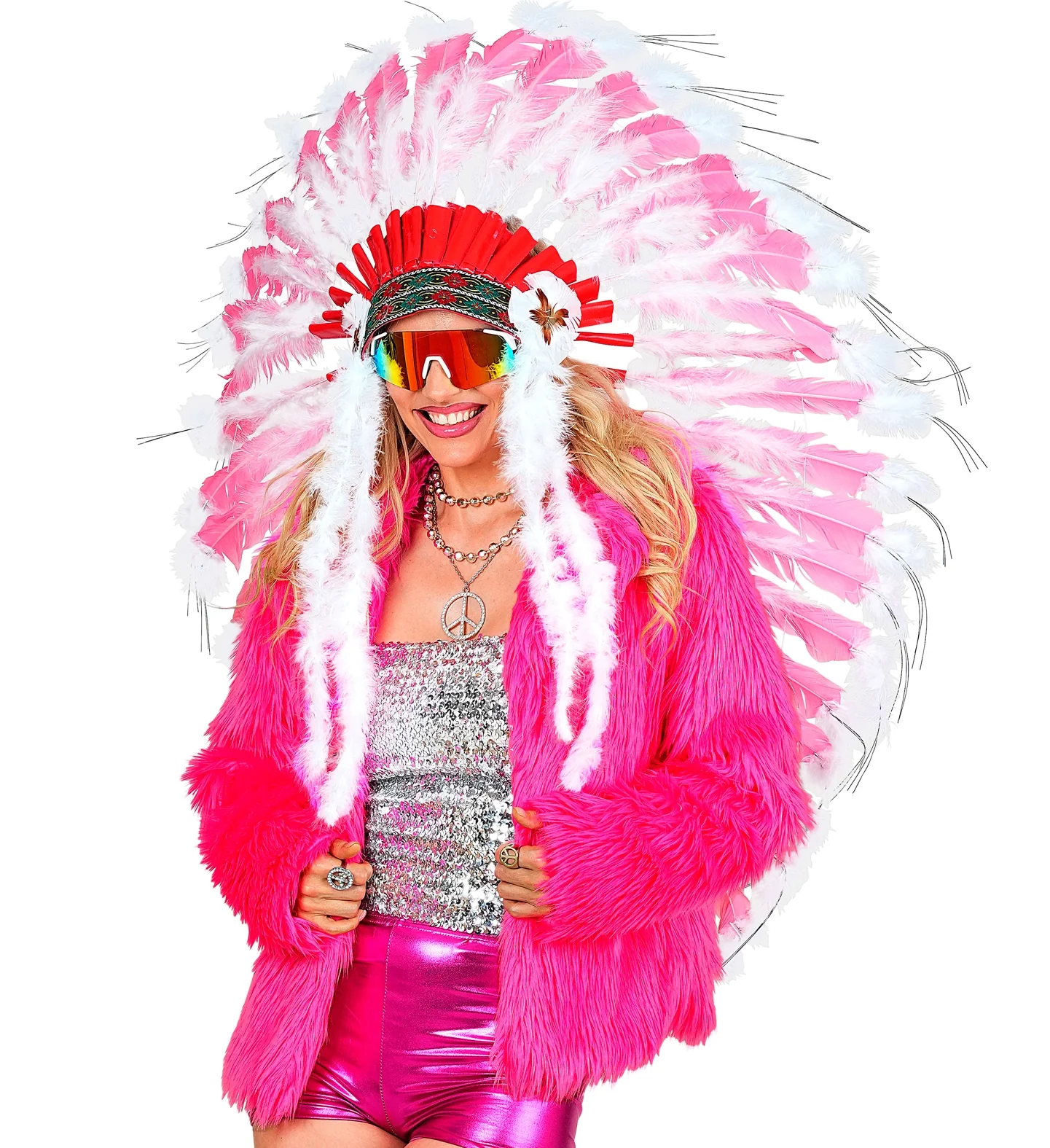 Chaqueta de Pelo Rosa Neón para Mujer - Image 5