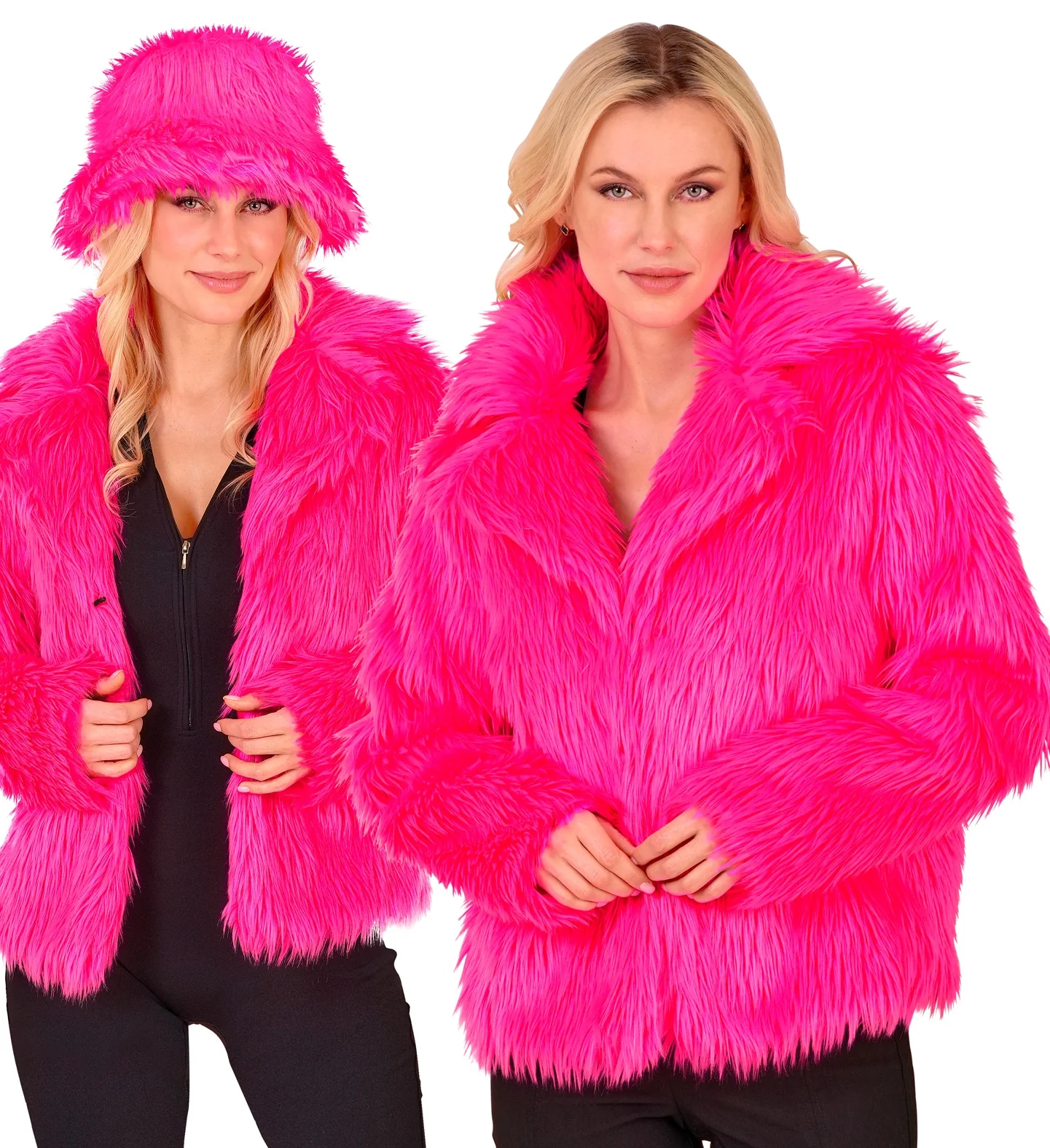 Chaqueta de Pelo Rosa Neón para Mujer - Image 8