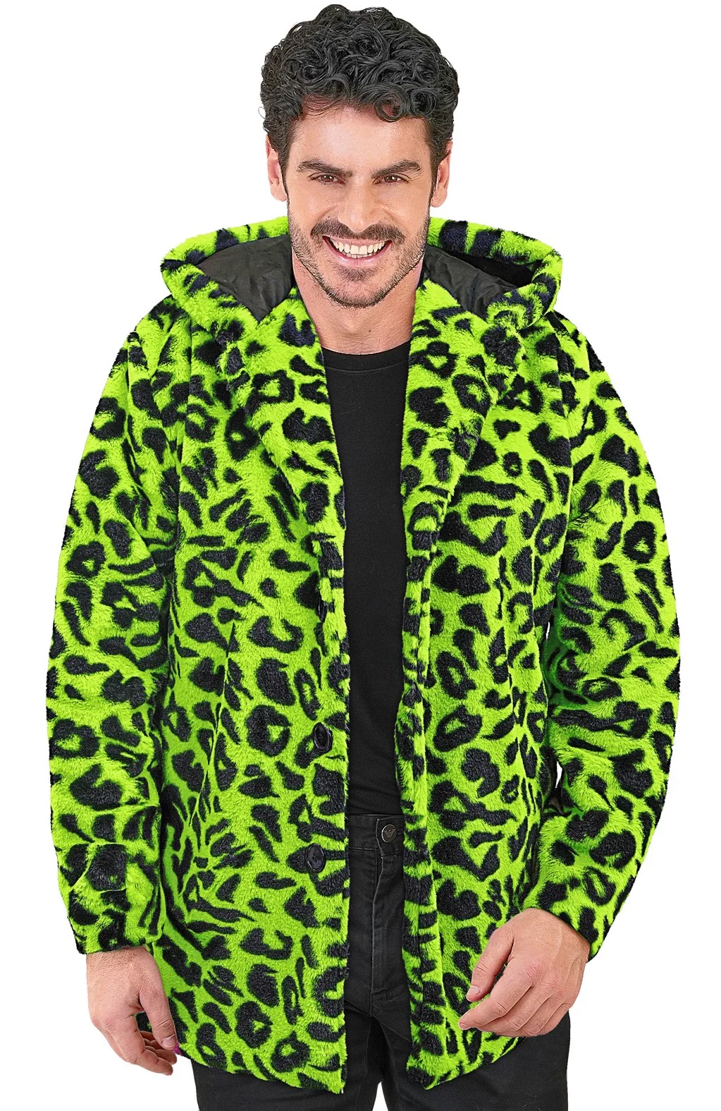 Chaqueta de Peluche de Leopardo Verde Neón para Adulto - Image 5