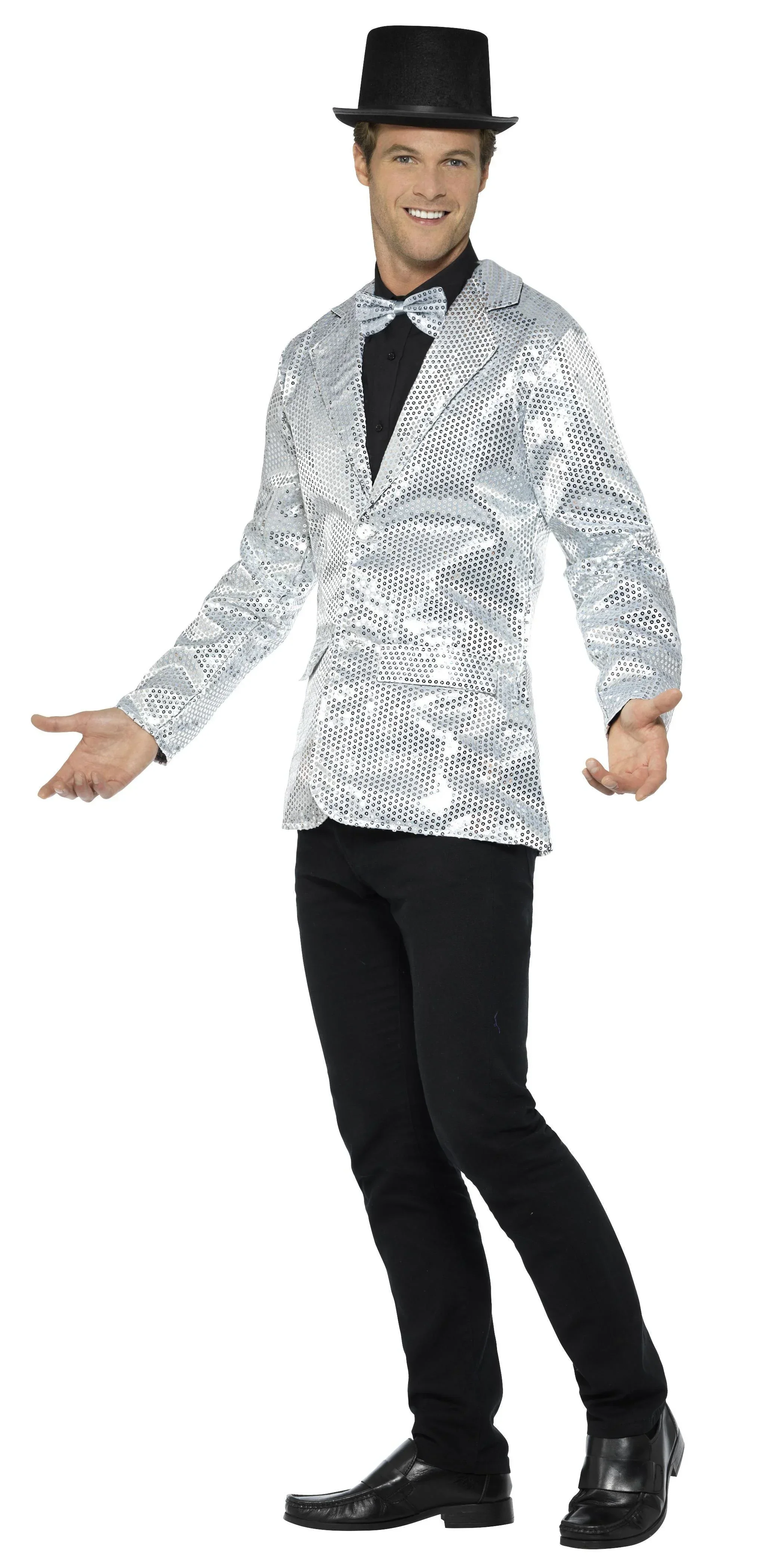 Chaqueta Plateada con Lentejuelas para Hombre - Image 3