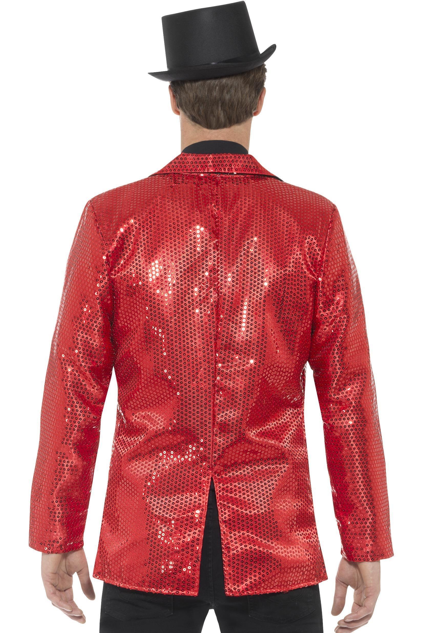 Chaqueta Roja de Lentejuelas para Hombre - Image 2