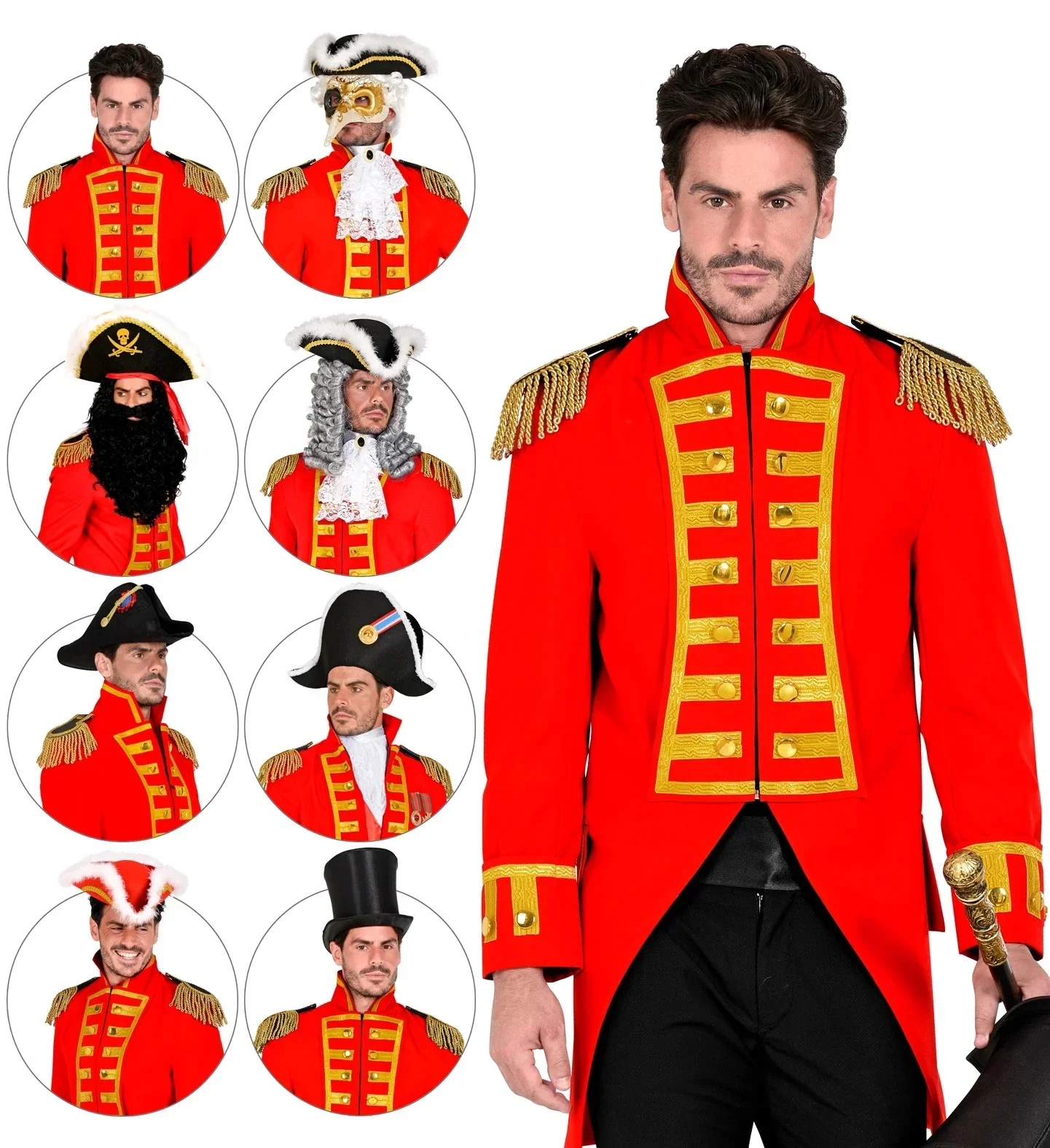 Chaqueta Roja con Pechera Dorada para Hombre - Image 5