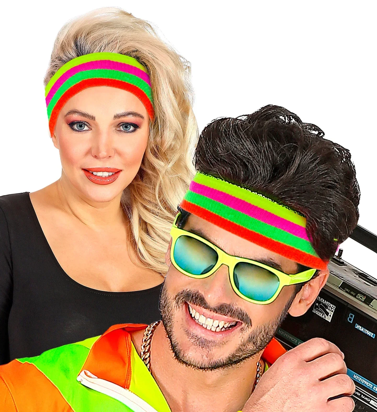 Cinta Años 80 Multicolor Neón para el Pelo - Image 2