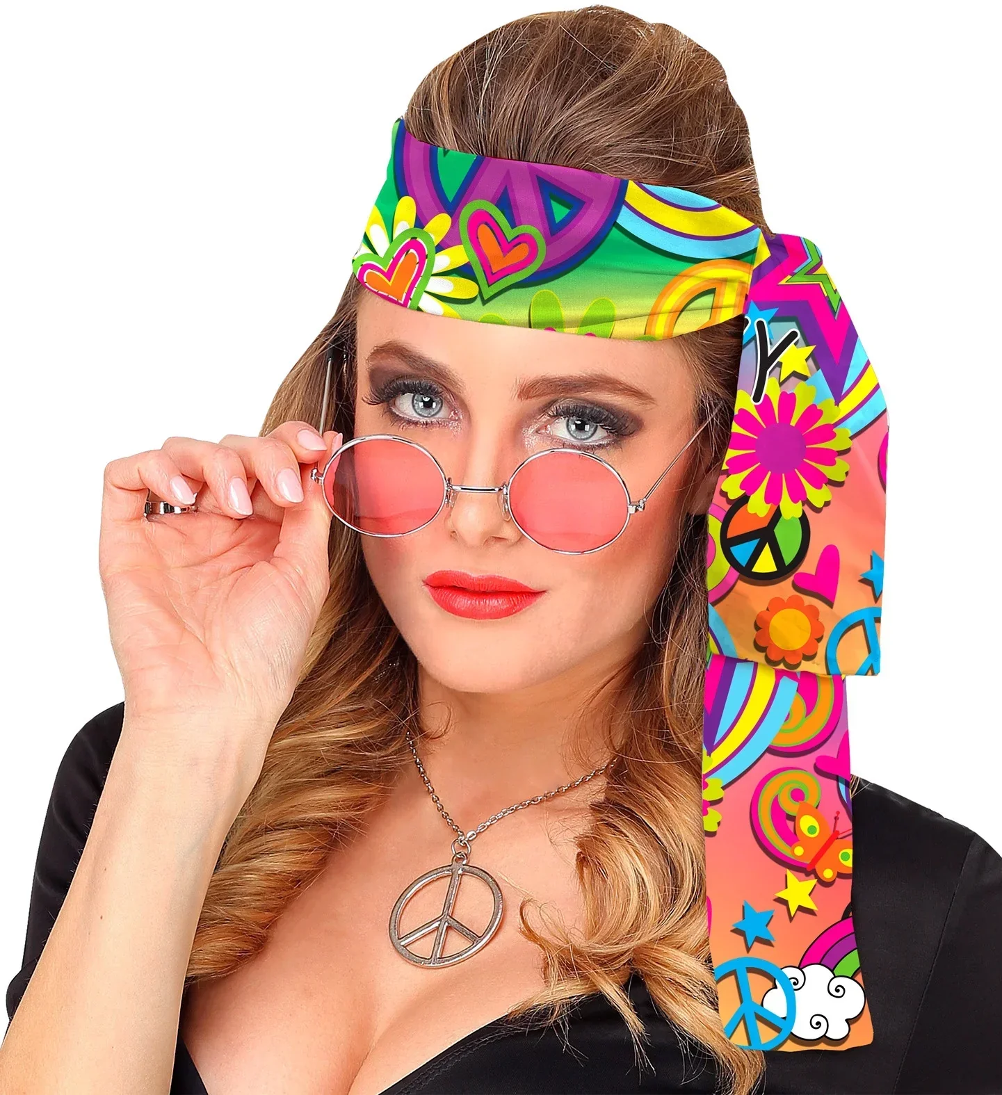 Cinta Hippie Años 60 Paz y Amor Multicolor - Image 2