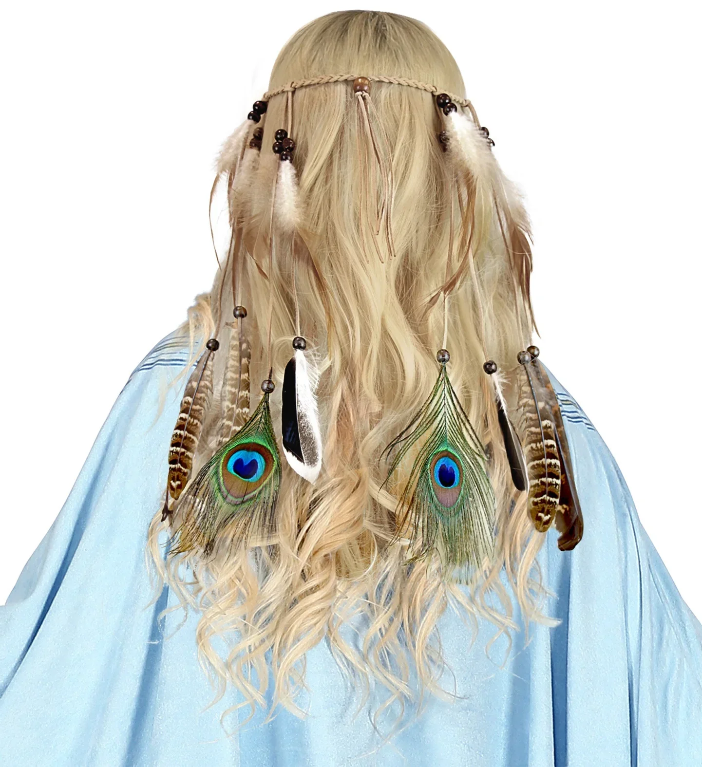 Cinta Hippie para el Pelo con Plumas de Animales - Image 2