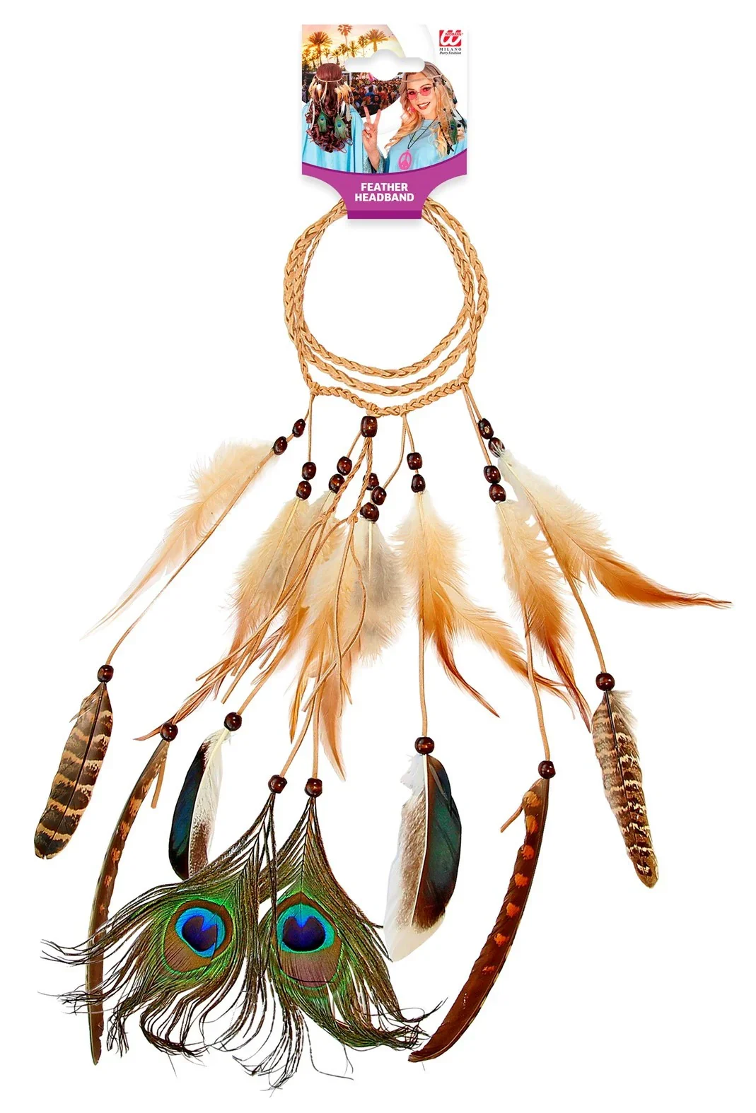 Cinta Hippie para el Pelo con Plumas de Animales - Image 4