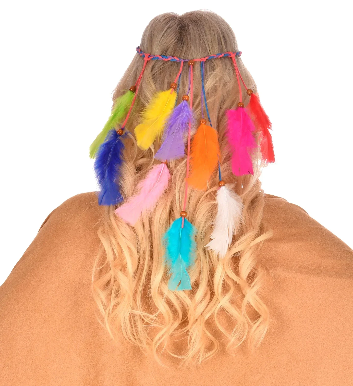 Cinta Hippie para el Pelo con Plumas Multicolor - Image 2