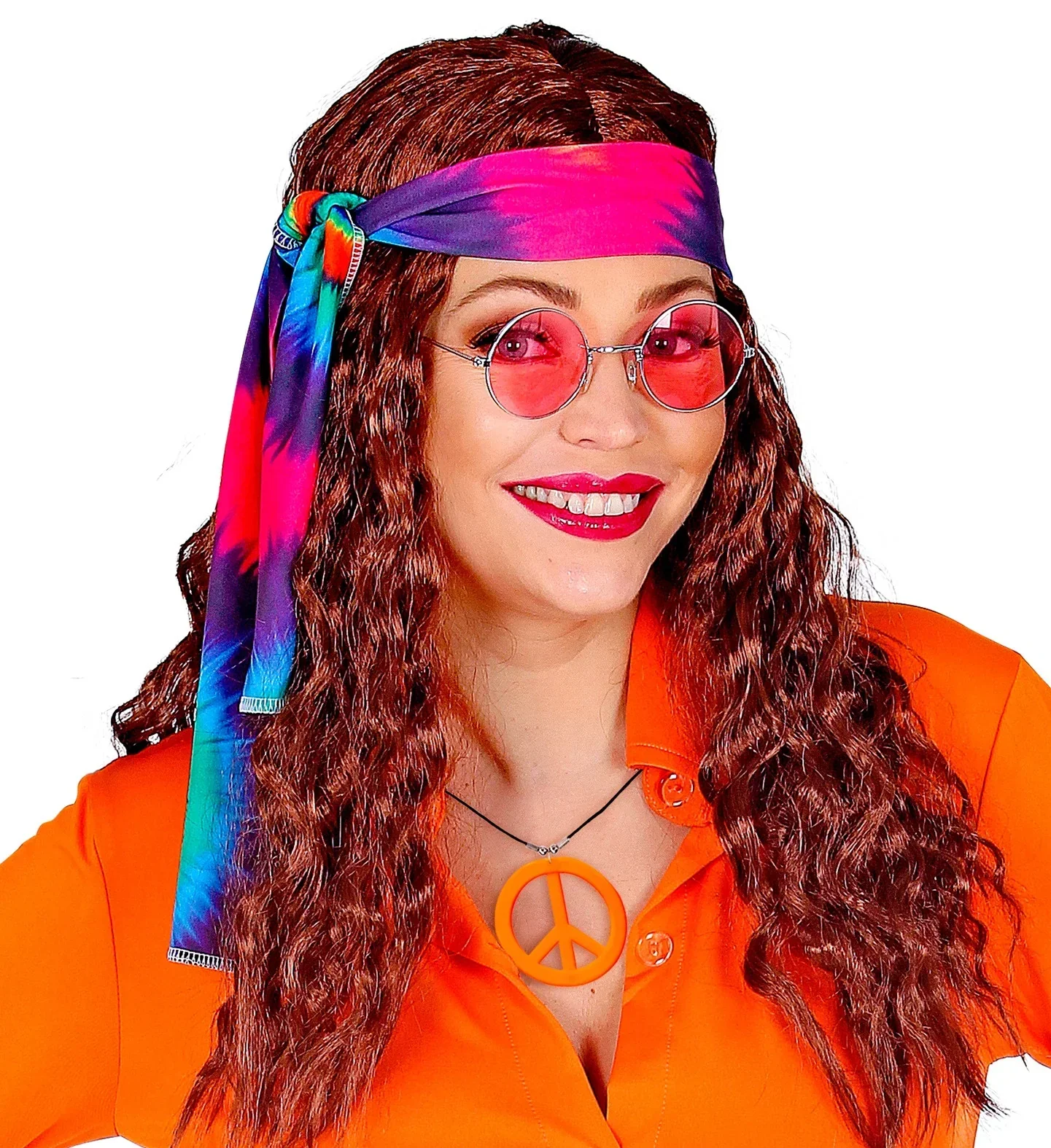 Colgante Hippie Naranja Neón con el Símbolo de la Paz - Image 3