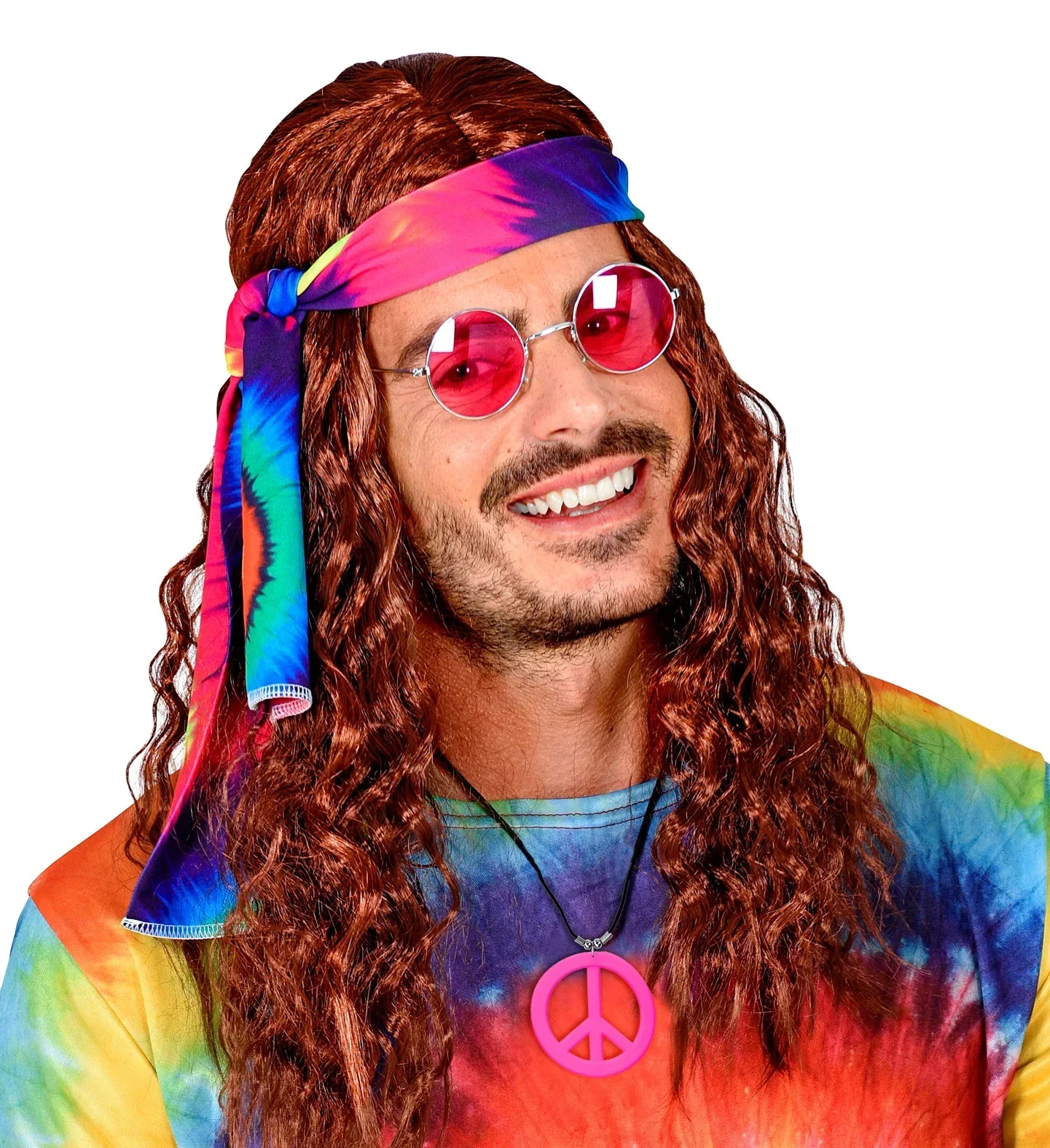 Colgante Hippie Rosa Neón con el Símbolo de la Paz - Image 2