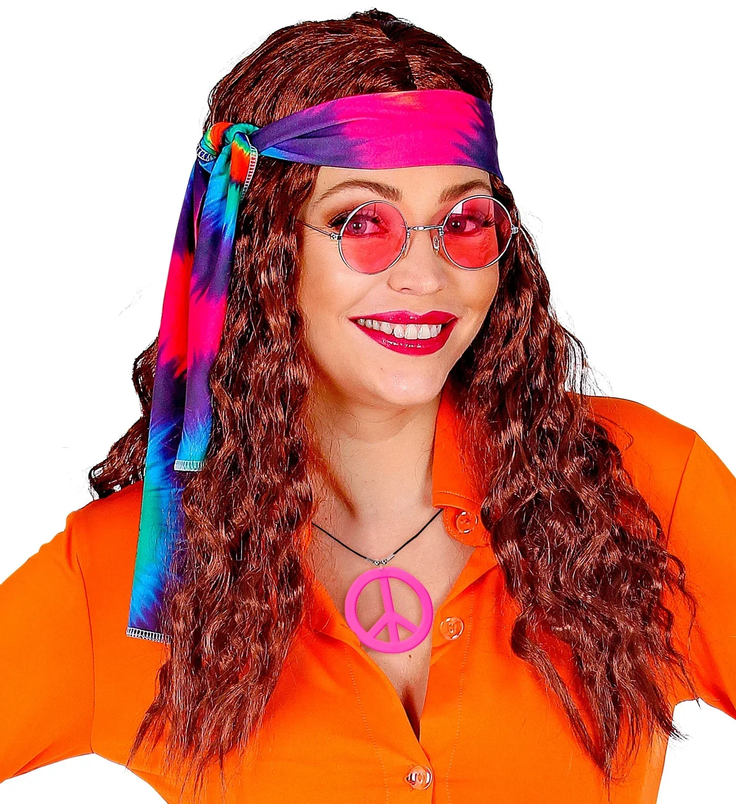 Colgante Hippie Rosa Neón con el Símbolo de la Paz - Image 3