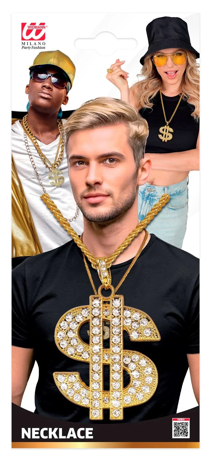 Collar Dorado con el Símbolo del Dólar con Pedrería - Image 5