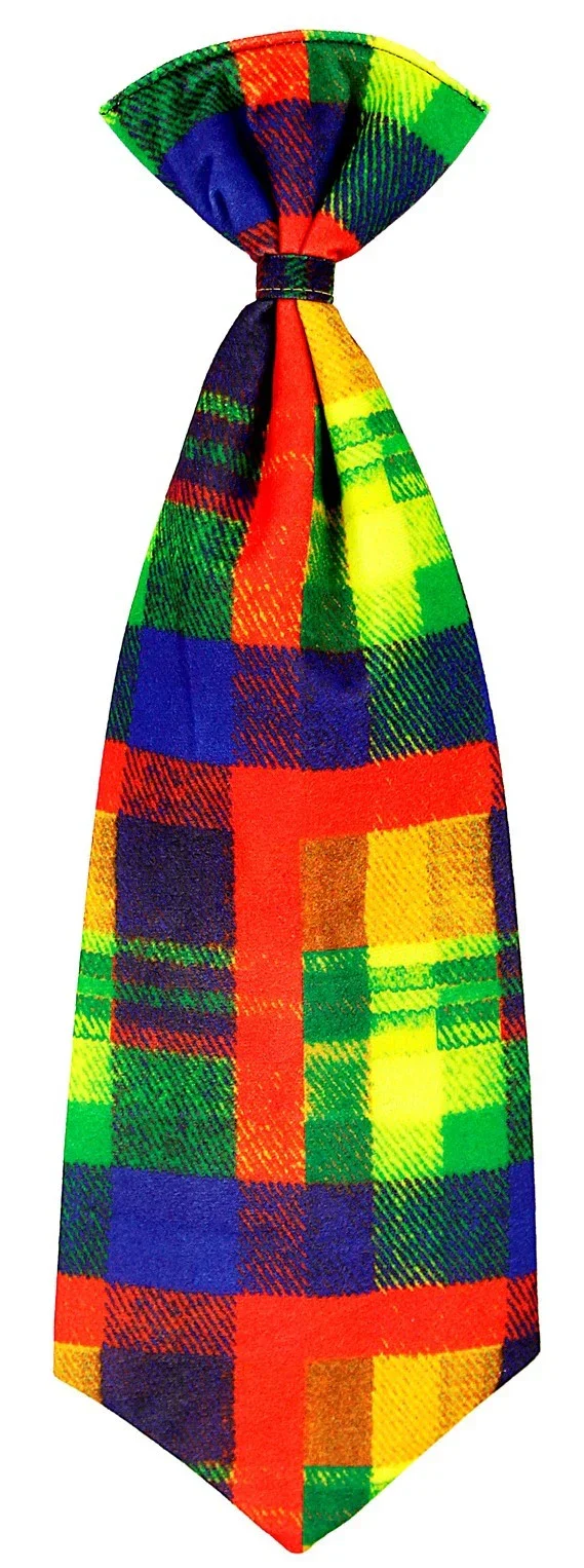Corbata de Payaso de Cuadros Multicolor - Image 2