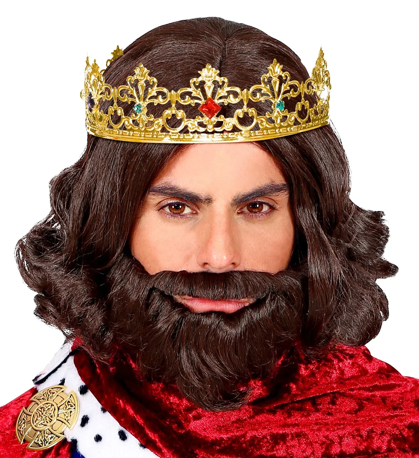 Corona de Rey Mago Dorada Metálica con Pedrería - Image 2