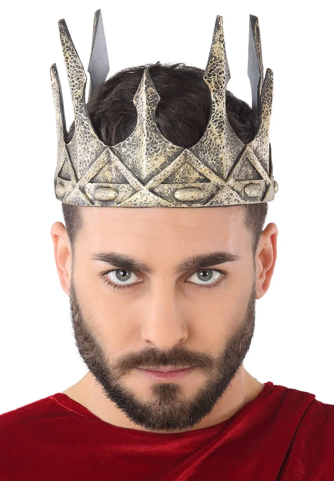 Corona de Rey Medieval Plateada de Foam
