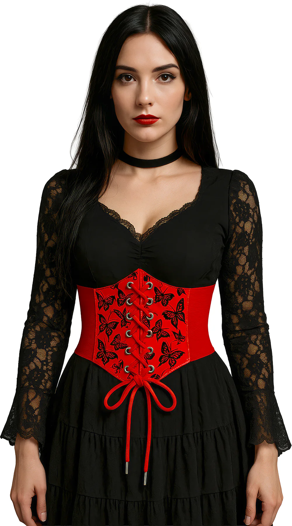 Corset Rojo Elástico con Velcro para Mujer