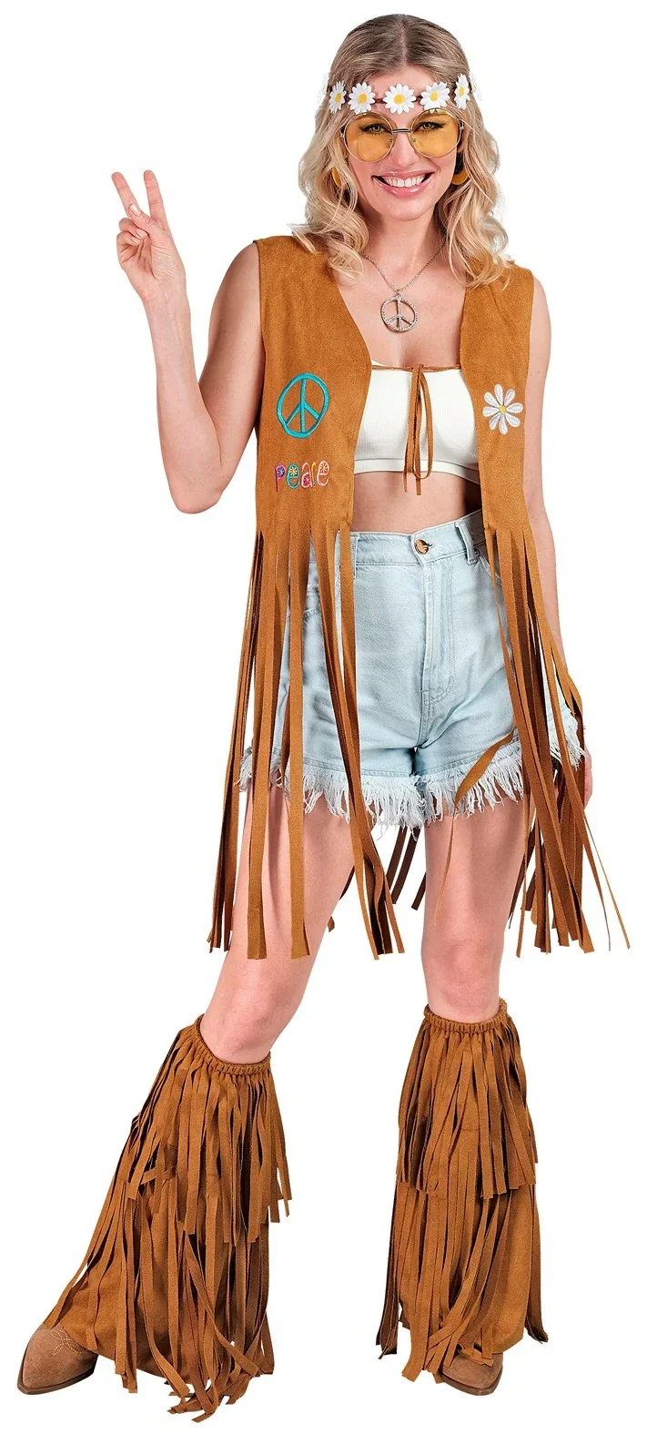 Cubrebotas Hippies Marrones con Flecos - Image 2