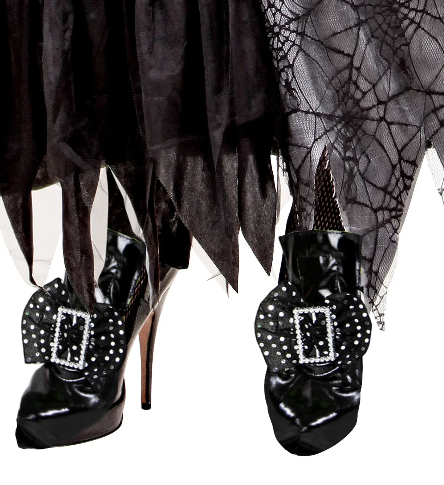 Cubrezapatos de Bruja Negros con Hebilla y Lazo - Image 3