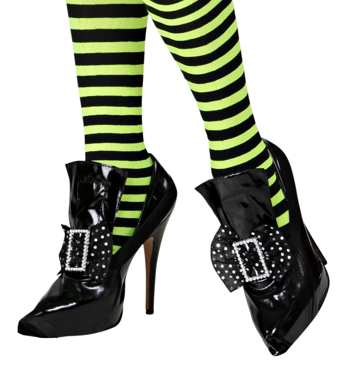 Cubrezapatos de Bruja Negros con Hebilla y Lazo - Image 4