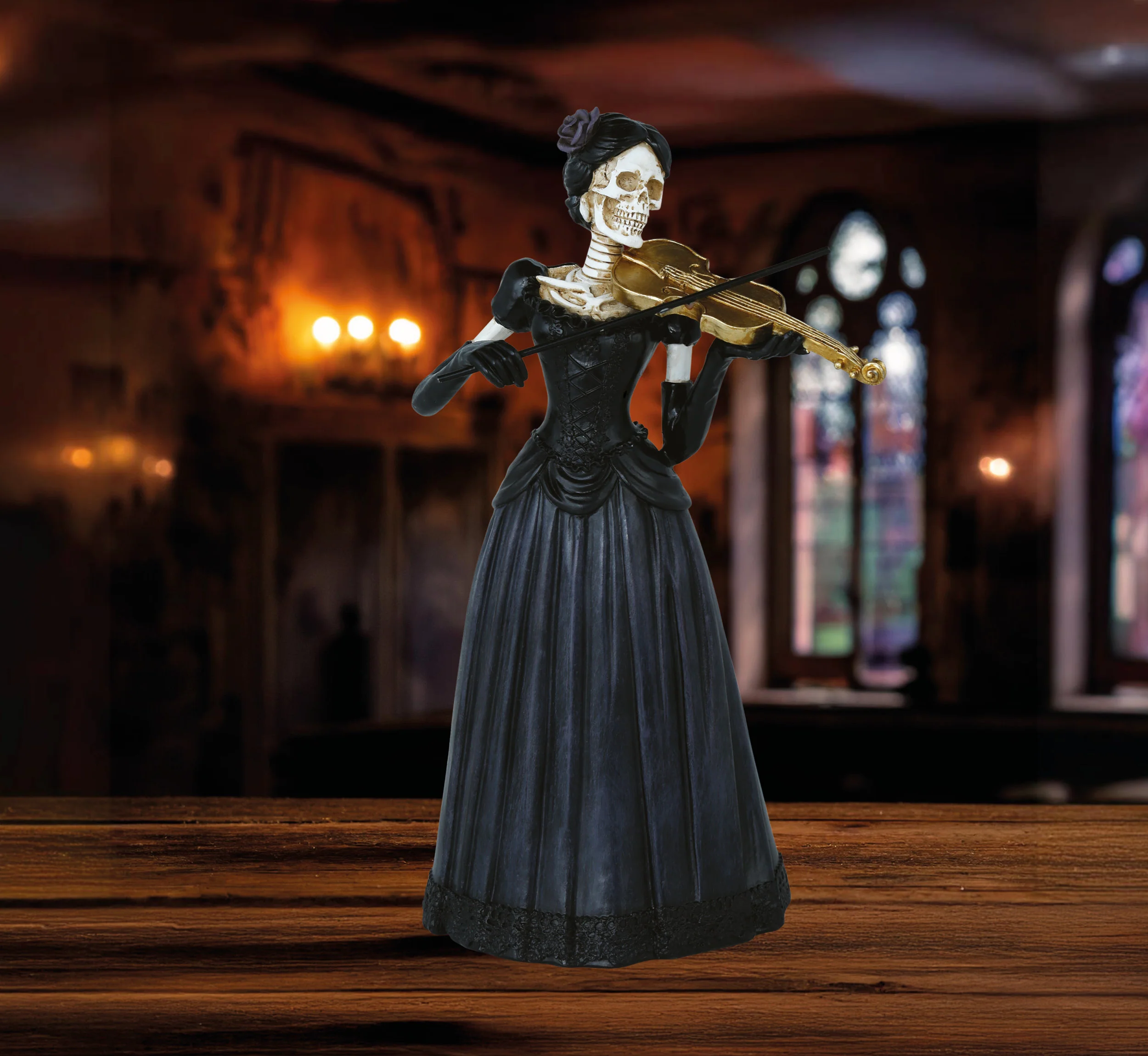 Dama Esqueleto con Violín para Decoración de Halloween - Image 6