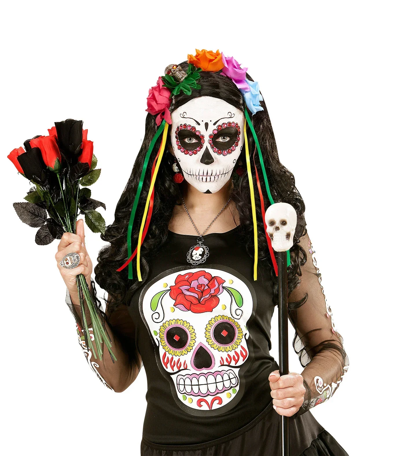 Diadema de Catrina con Rosas y Calavera - Image 2