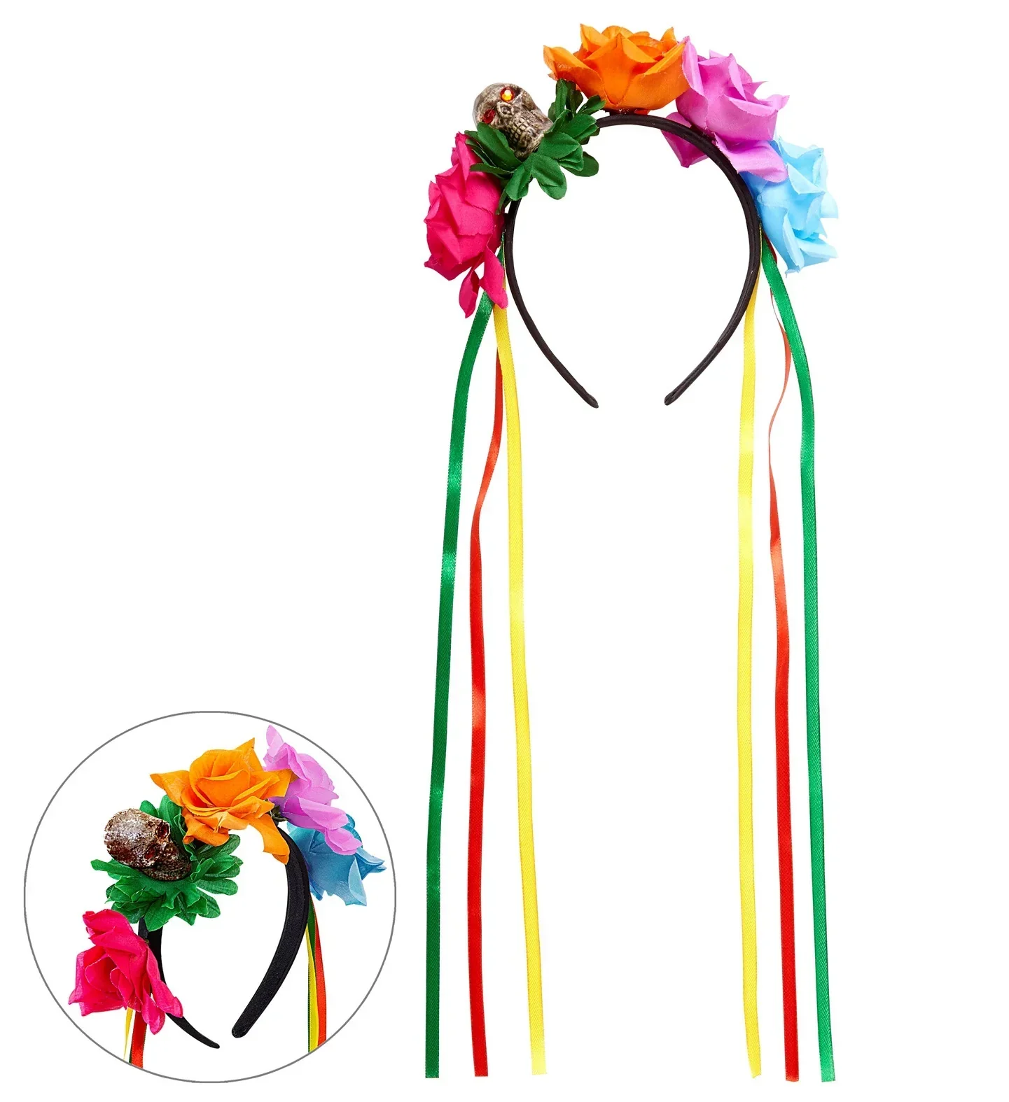 Diadema de Catrina con Rosas y Calavera - Image 5