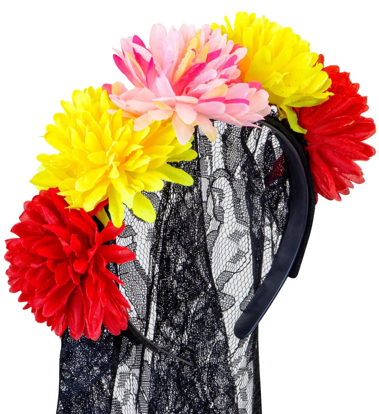 Diadema del Día de los Muertos con Velo de Encaje - Image 5