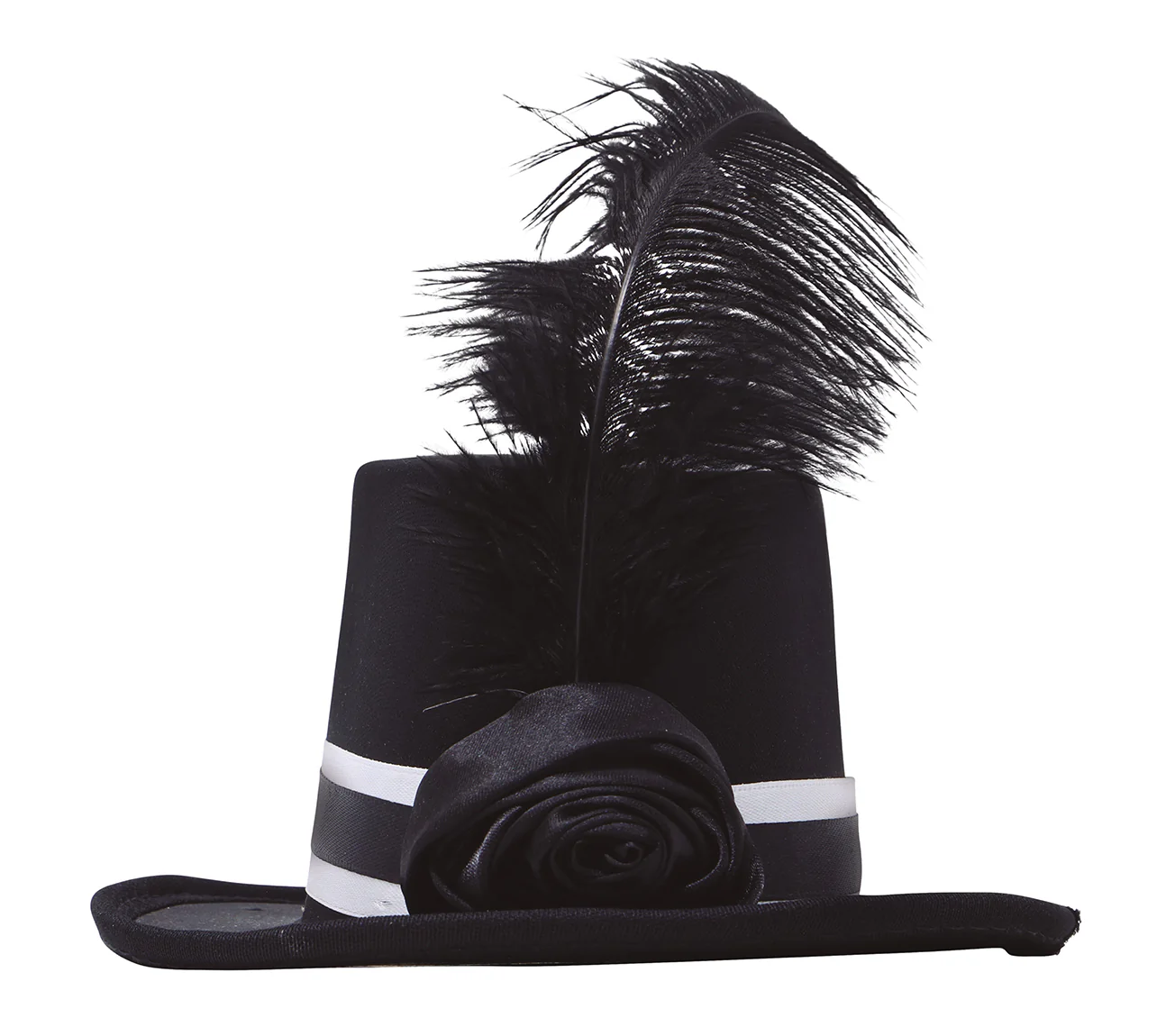 Diadema Mini Chistera Negra con Plumas - Image 2