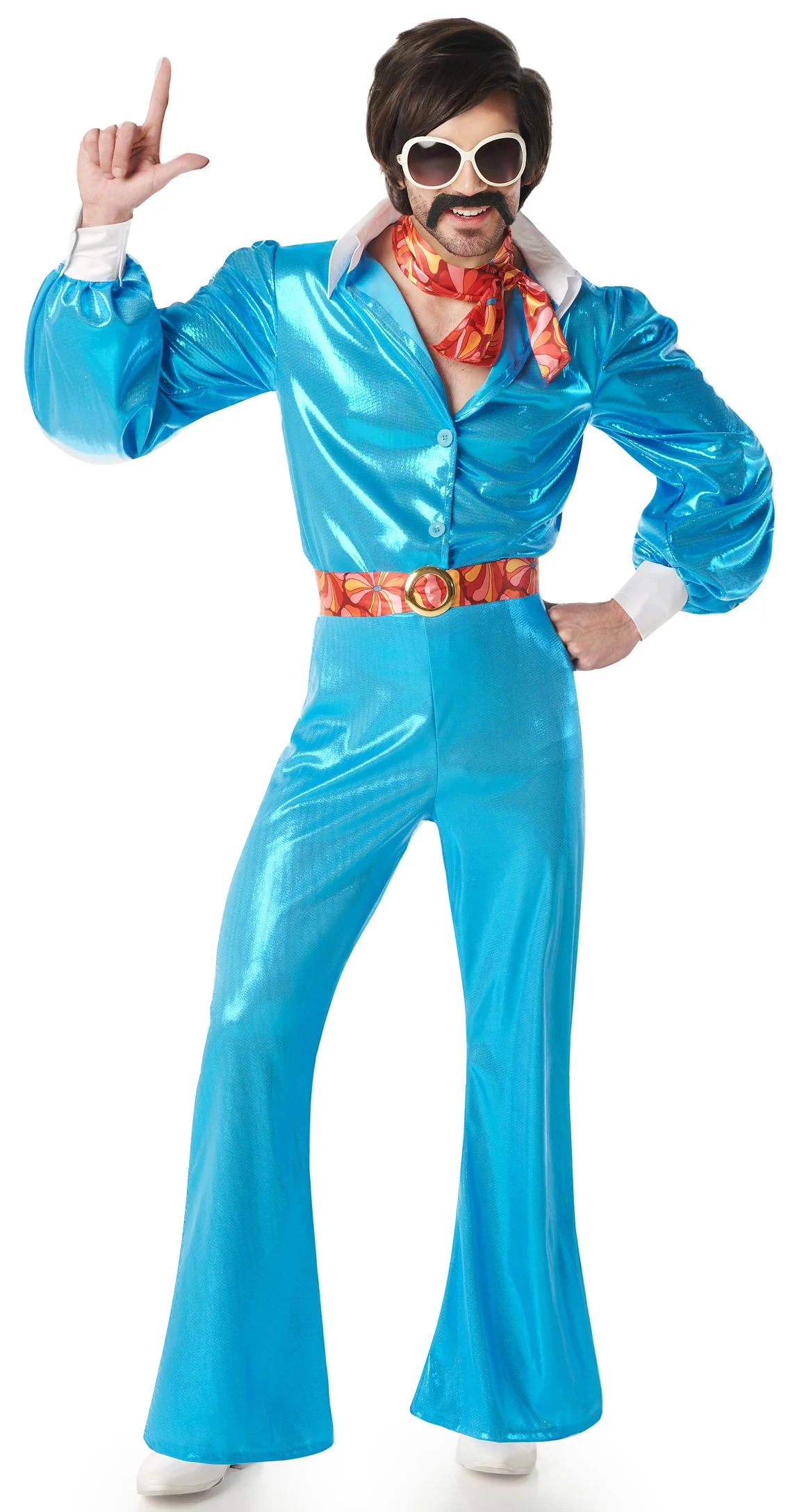 Disfraz Disco Años 70 Azul para Hombre