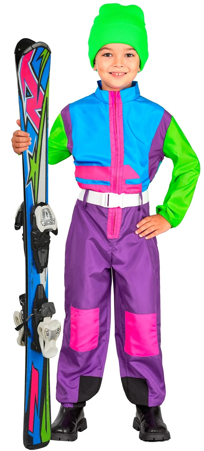 Disfraz de Snowboarder Años 80 Neón Infantil - Image 2