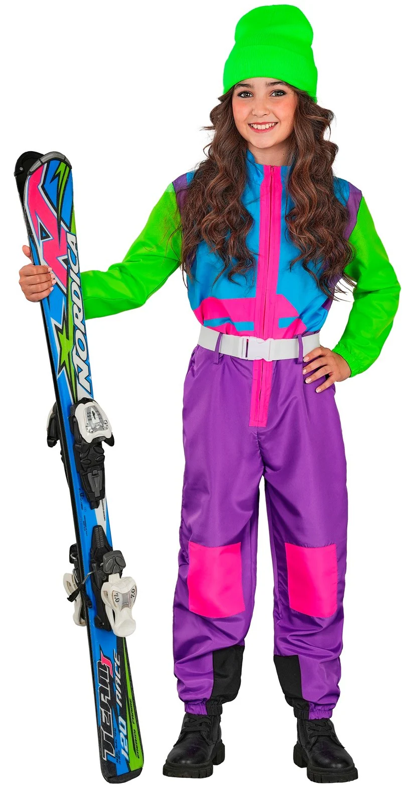 Disfraz de Snowboarder Años 80 Neón Infantil