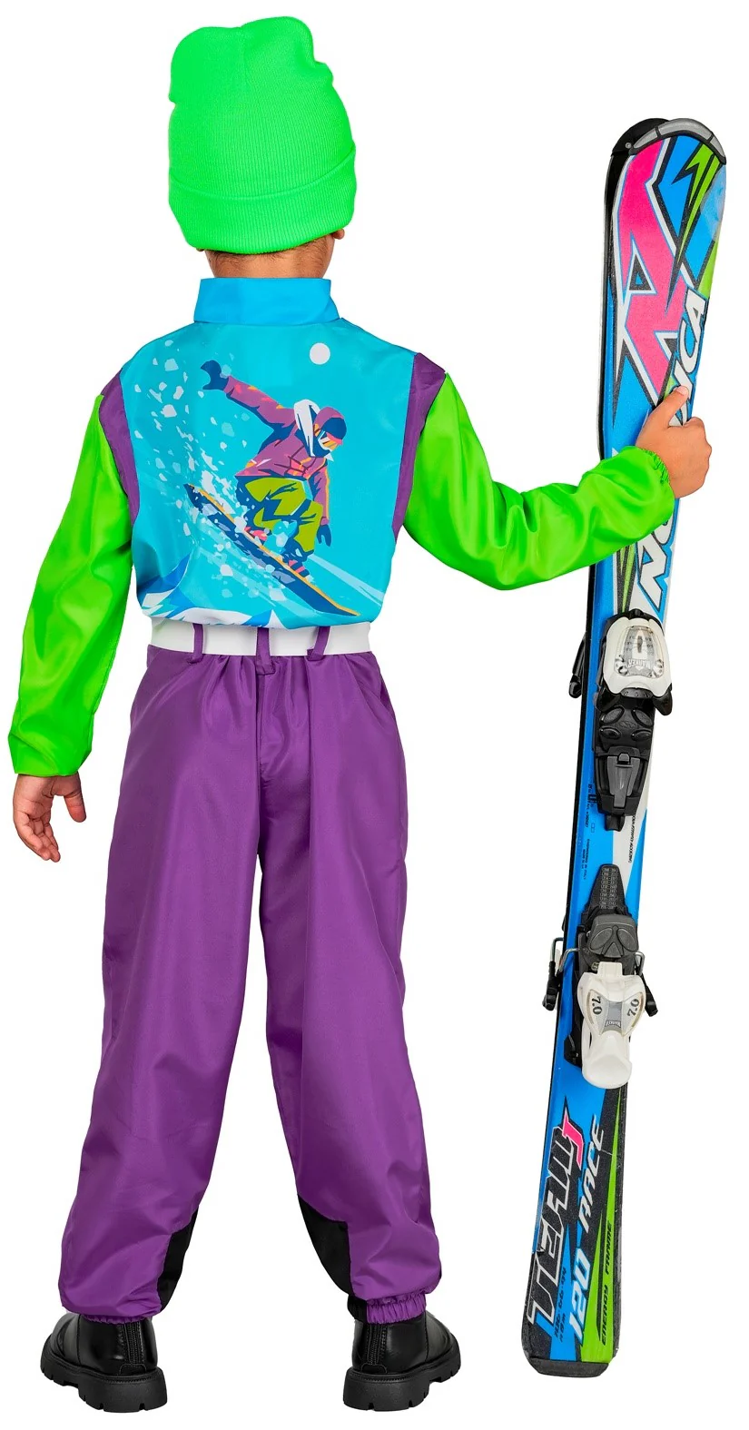 Disfraz de Snowboarder Años 80 Neón Infantil - Image 3