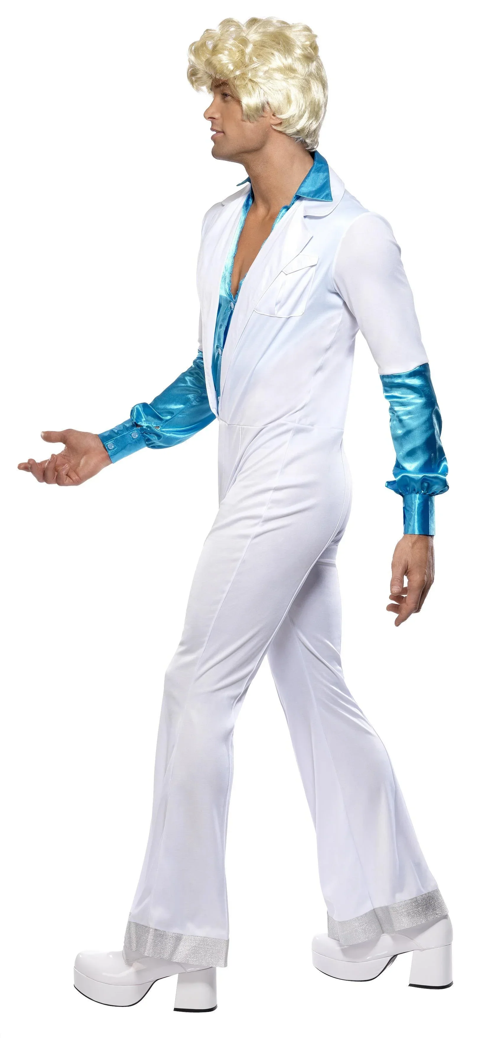 Disfraz de Abba Años 70 Azul y Blanco para Hombre - Image 4