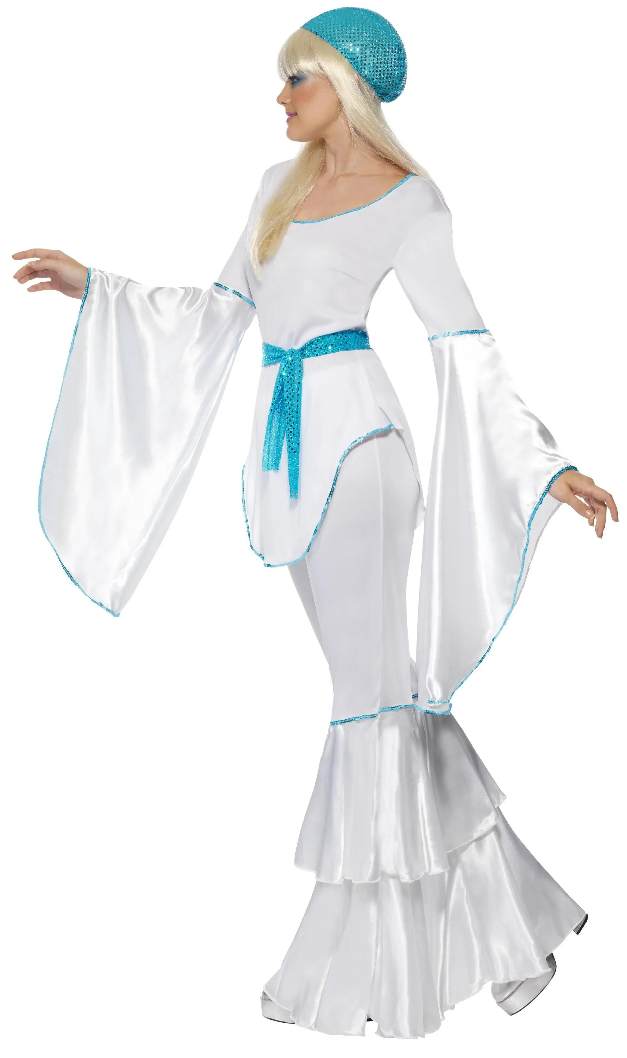 Disfraz de Abba Años 70 Azul y Blanco para Mujer - Image 3