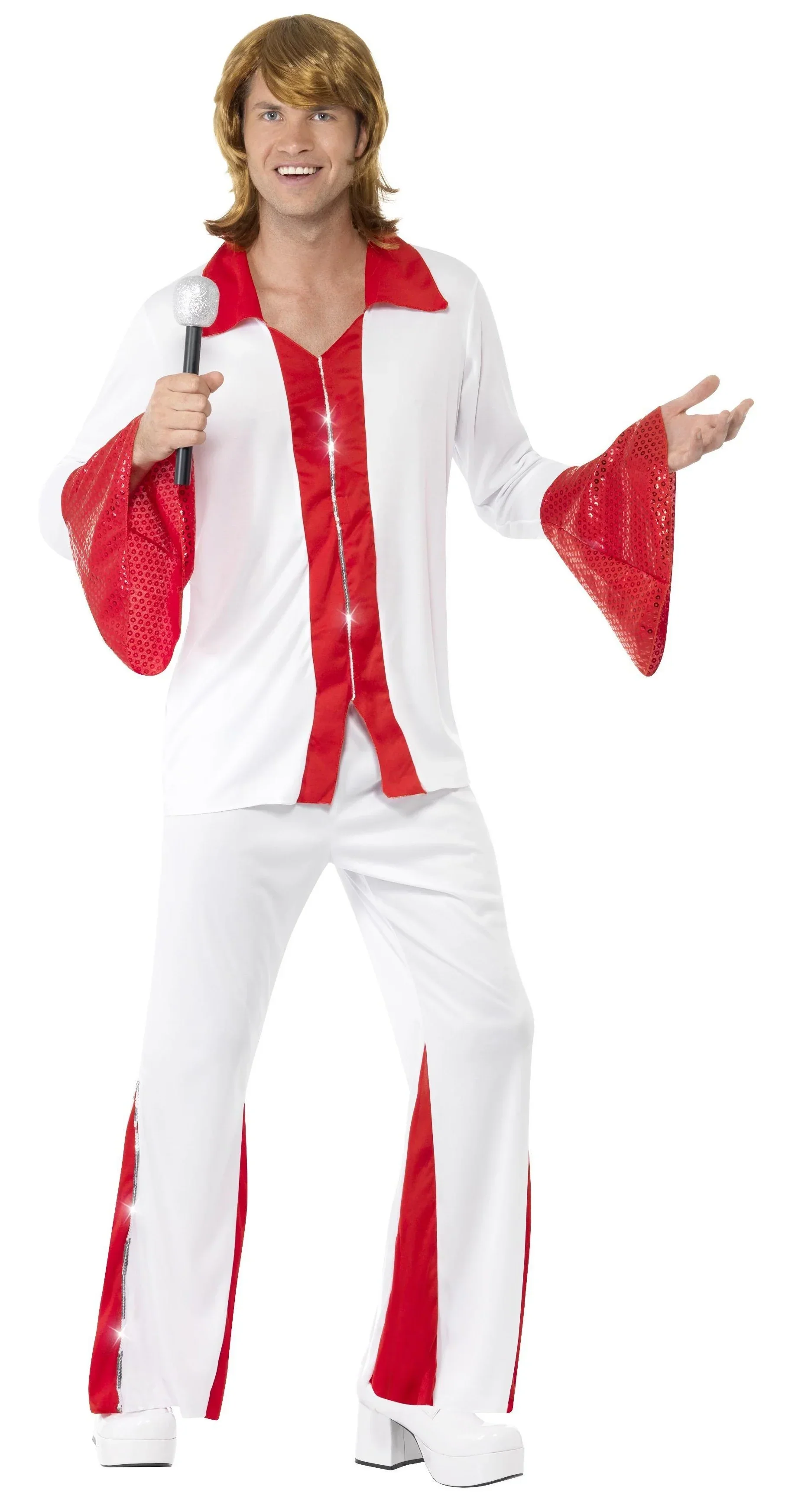 Disfraz de Abba Años 70 Rojo y Blanco para Hombre - Image 3