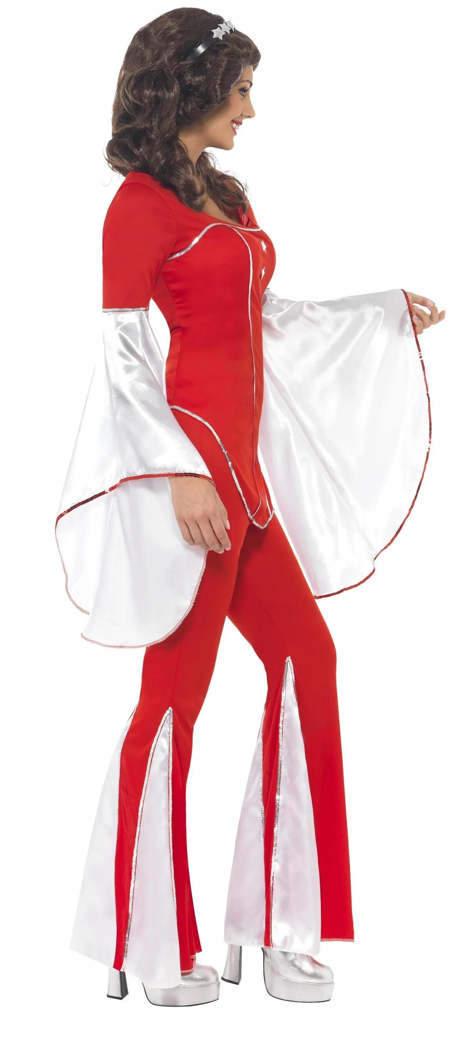 Disfraz de Abba Años 70 Rojo y Blanco para Mujer - Image 3