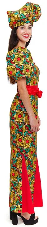 Disfraz de Africana con Estampado Floral para Mujer - Image 3