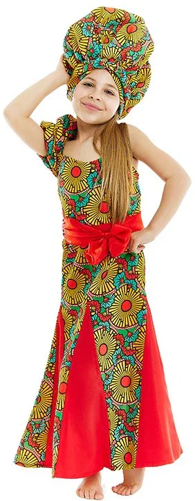Disfraz de Africana con Estampado Floral para Niña