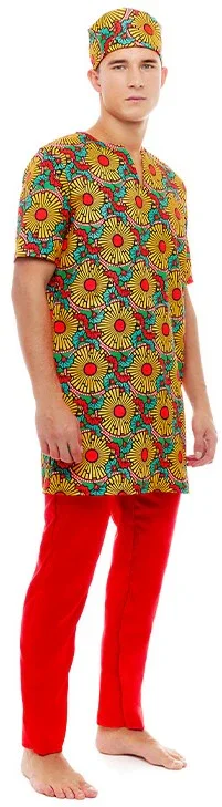 Disfraz de Africano con Estampado Floral para Hombre - Image 3